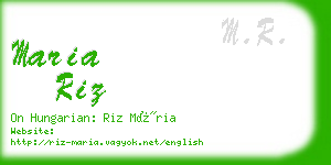 maria riz business card